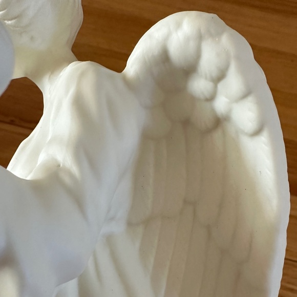 Lillian Vernon Angel Playing Mandolin Lute Candle Holders 10" Pair White #1816 - Picture 11 of 16